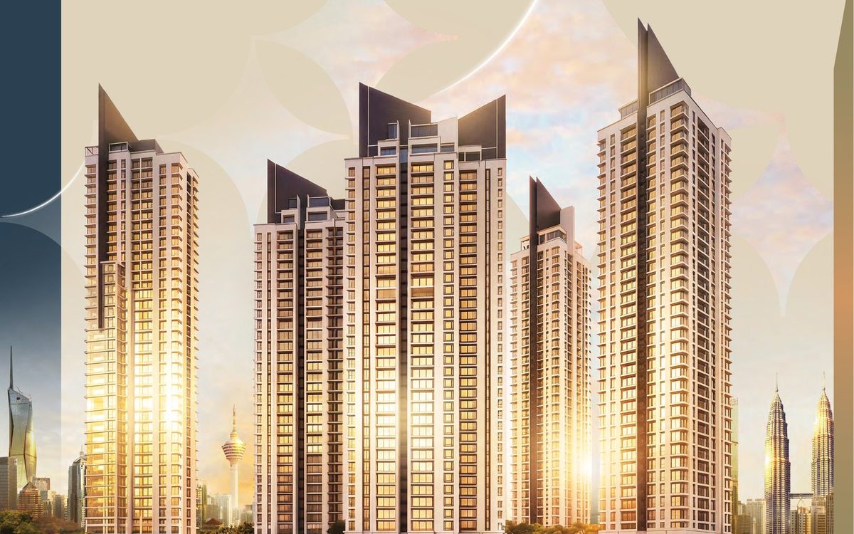 The five towers of Cappella Embassy at sunset on Jalan Ampang