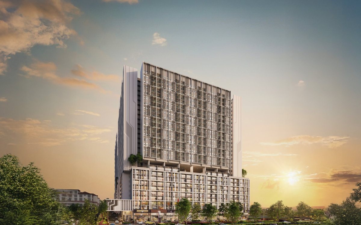 e.Sentral SmartCity tower at sunset in Damansara West