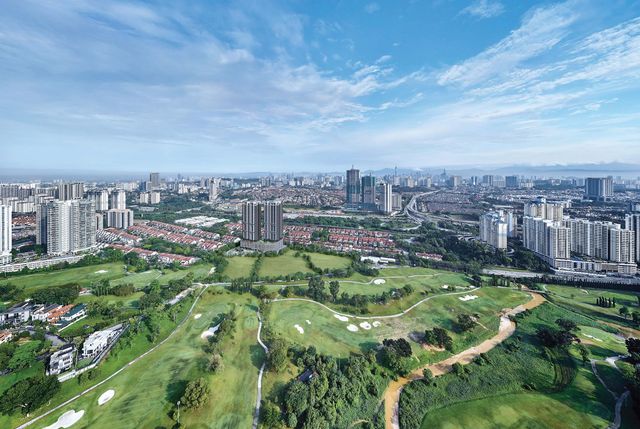OAKA Residences Bukit Jalil seen over the golf course