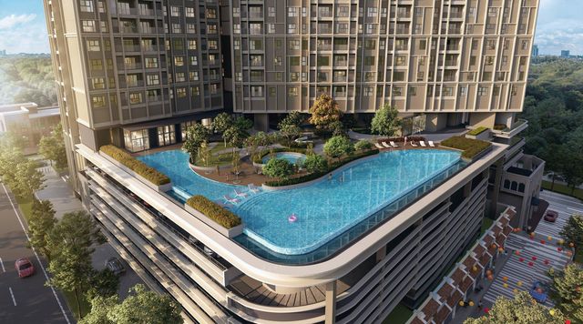 The Aldenz pool deck at Central Park Damansara