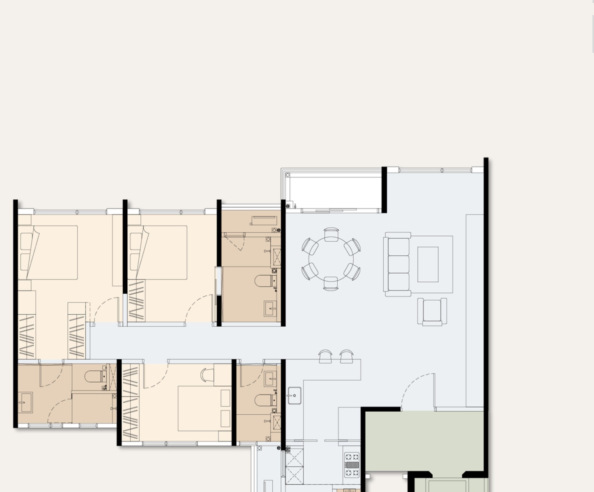 Accent Petaling Jaya Type B1 floor plan, 1,574 sq.ft., 3 bedrooms