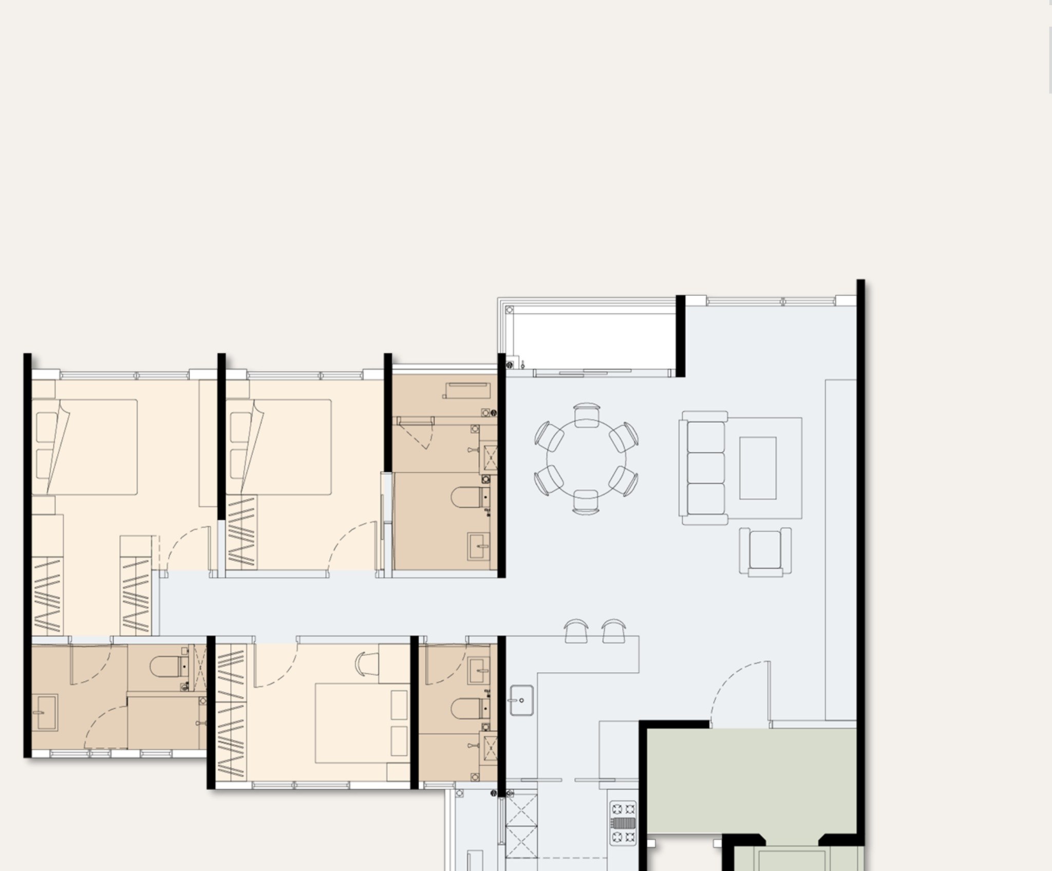 Accent Petaling Jaya Type B2 floor plan, 1,574 sq.ft., 3 bedrooms
