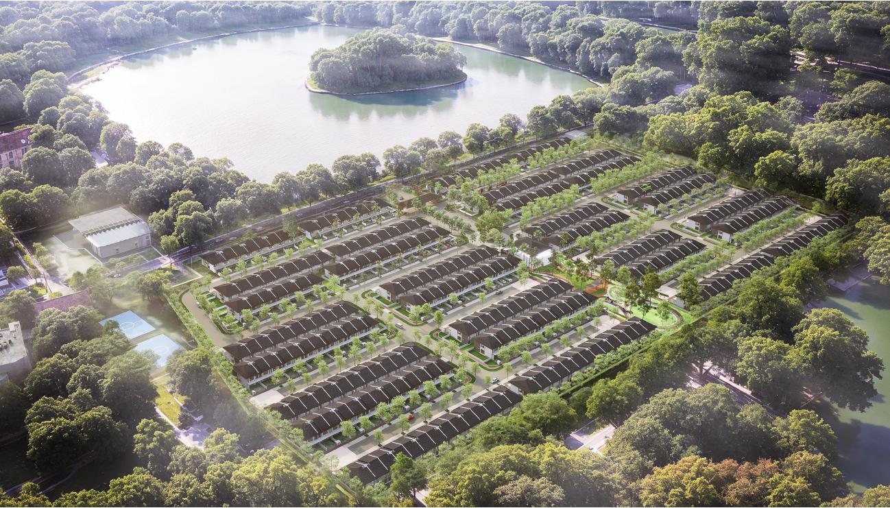 Aerial view of Avalon Cybersouth beside Cybersouth Lake