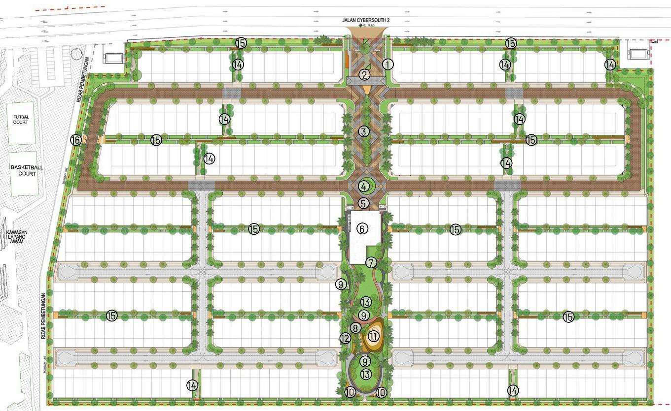 The central park and facilities plan at Avalon Cybersouth