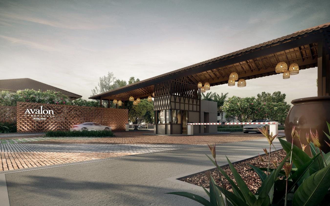 The entrance statement and guard house at Avalon Cybersouth