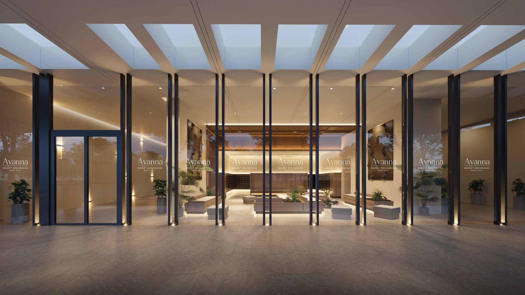 Drop-off lobby entrance at Ayanna Resort Residences