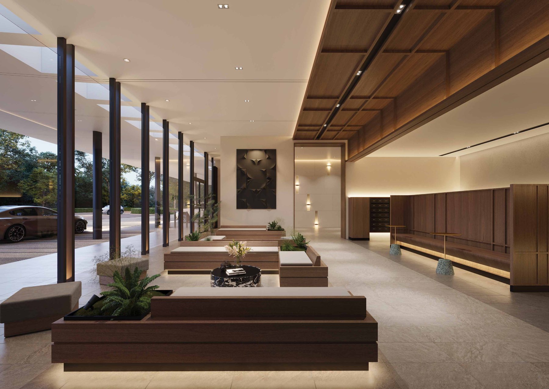 Grand lobby corridor at Ayanna Resort Residences