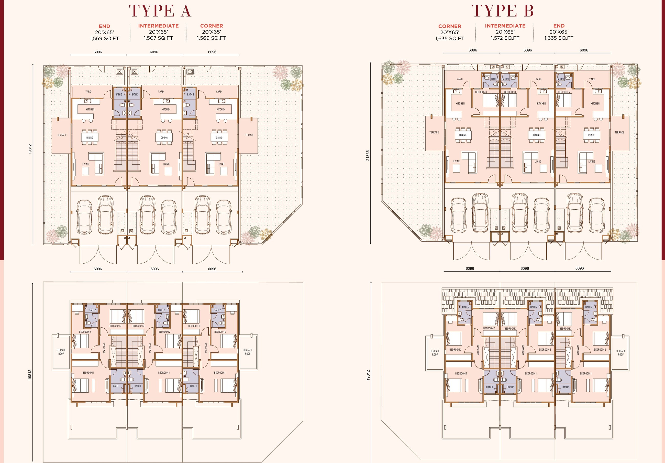 Ayana Type A and Type B floor plans at Caledonia