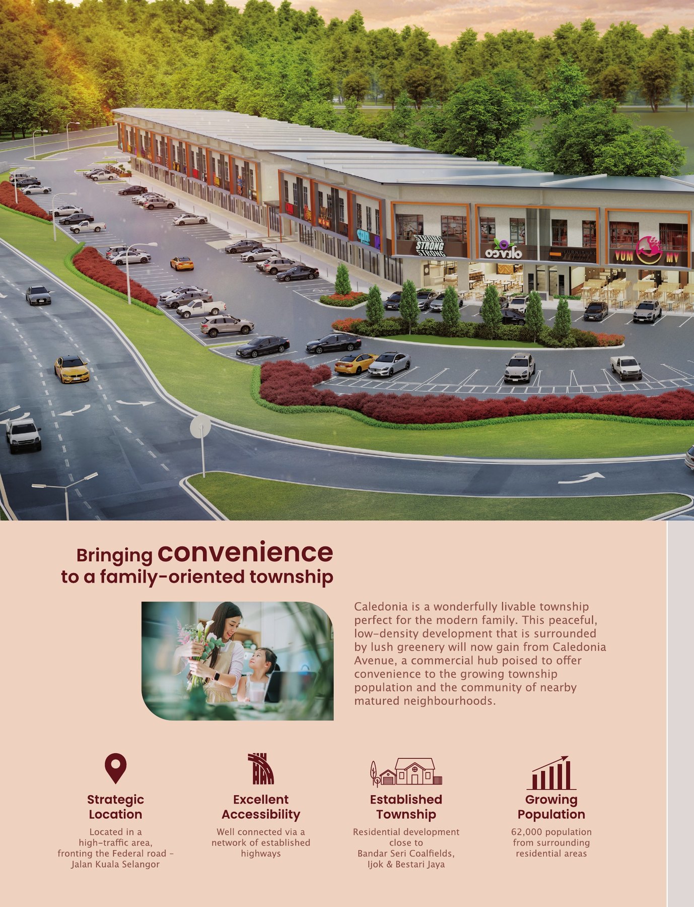 The Caledonia Avenue shop office row at Caledonia, Bestari Jaya