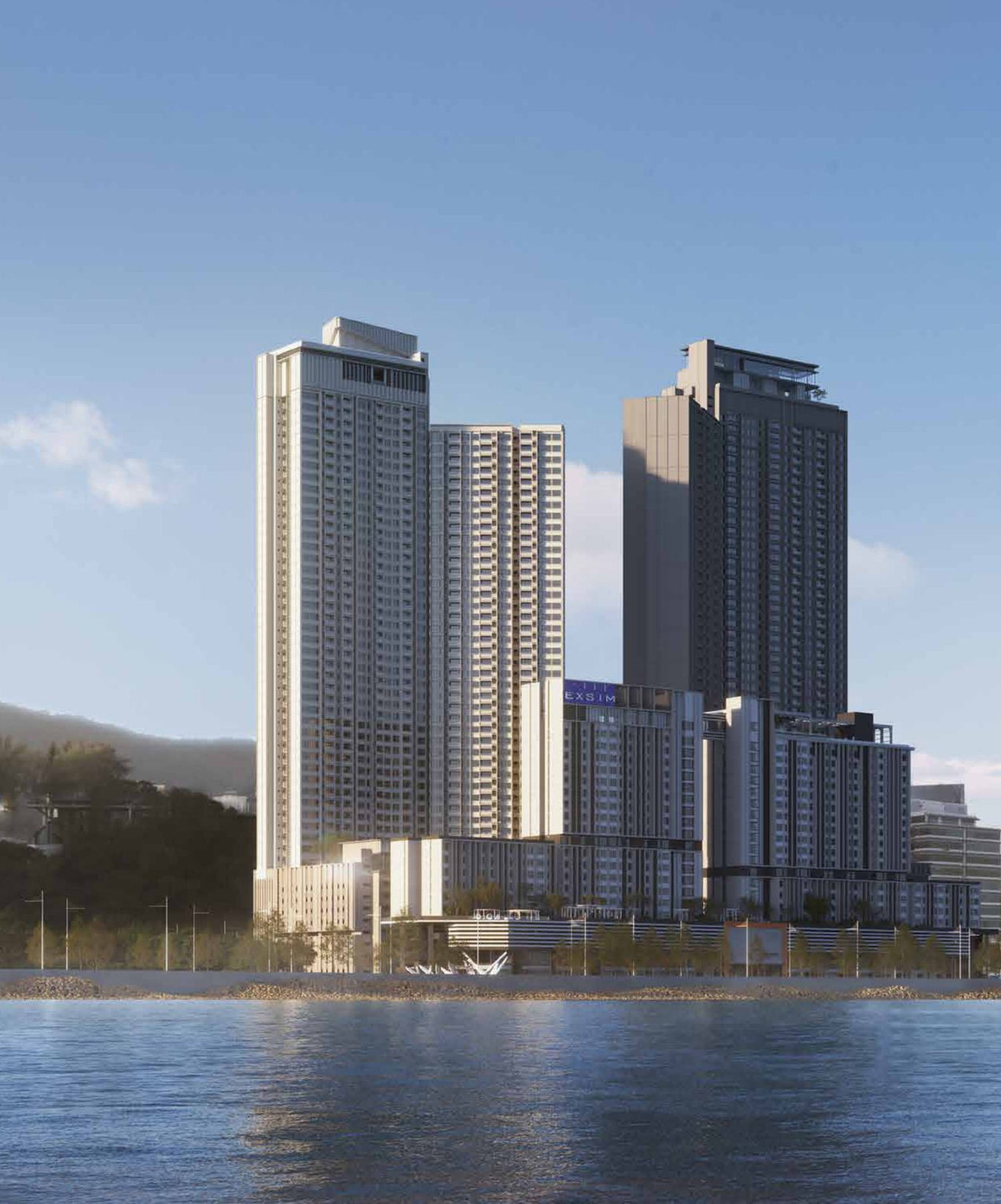 The CapeHauz tower seen from the water at Gelugor