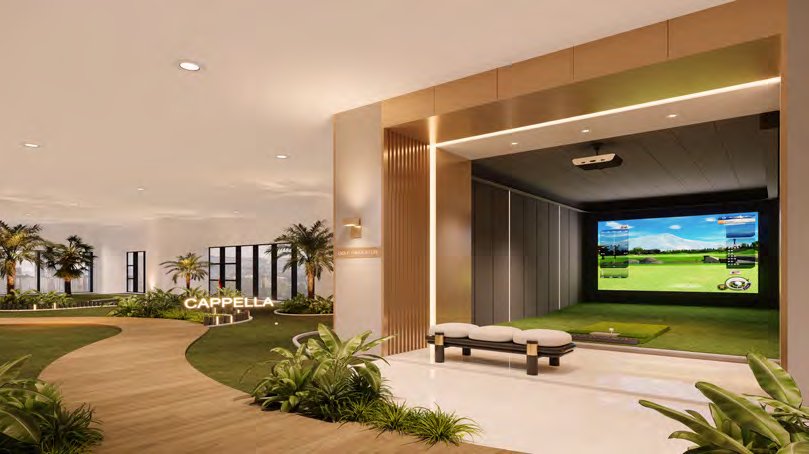 The golf simulator at Cappella Embassy