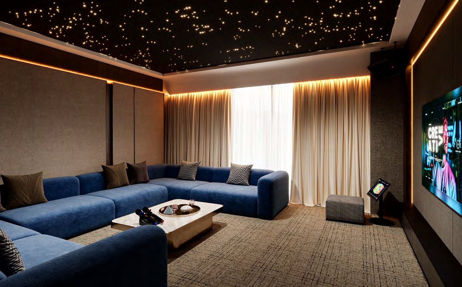 The screening lounge at Cappella Embassy