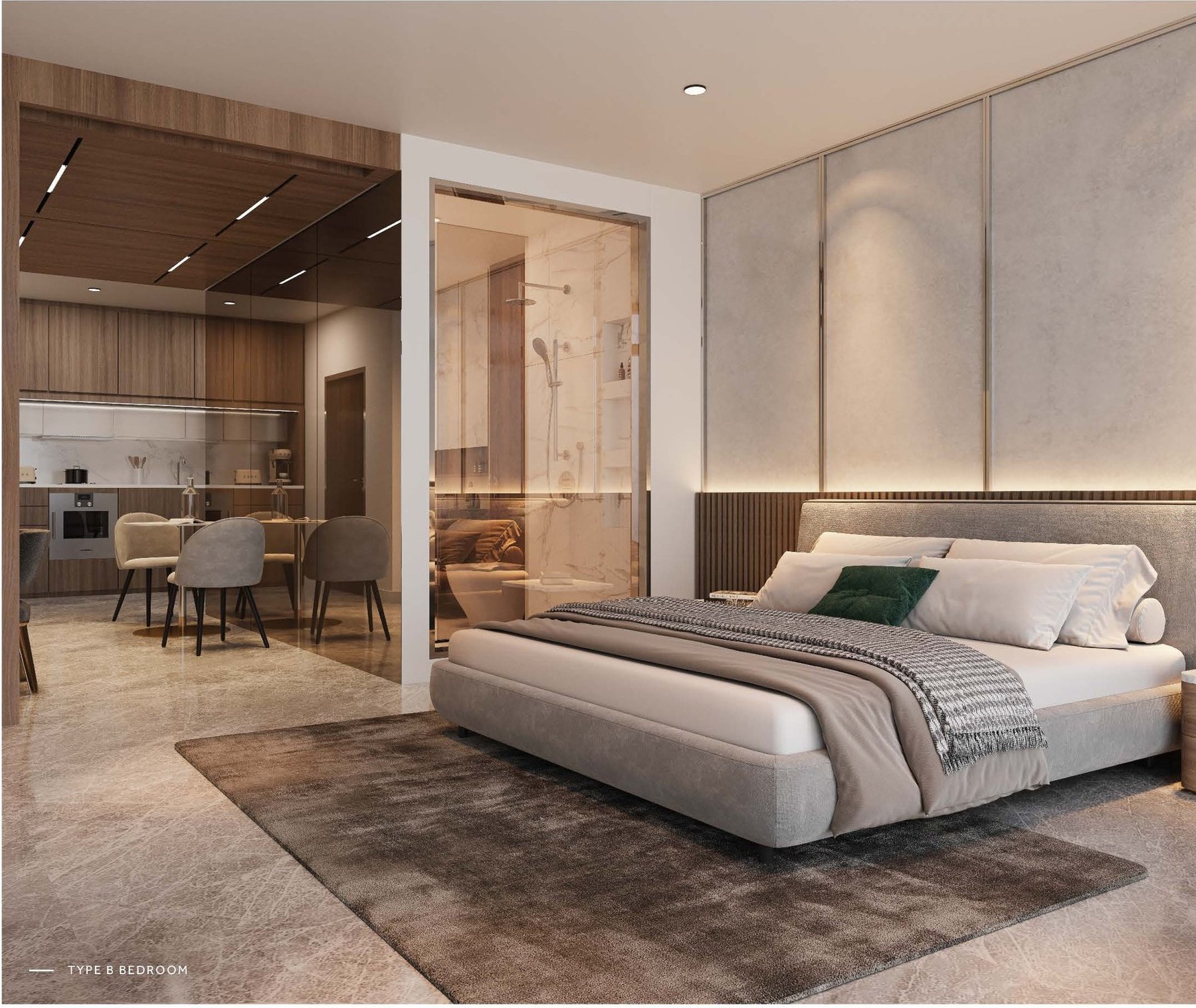 Bedroom interior at CloutHaus Residences