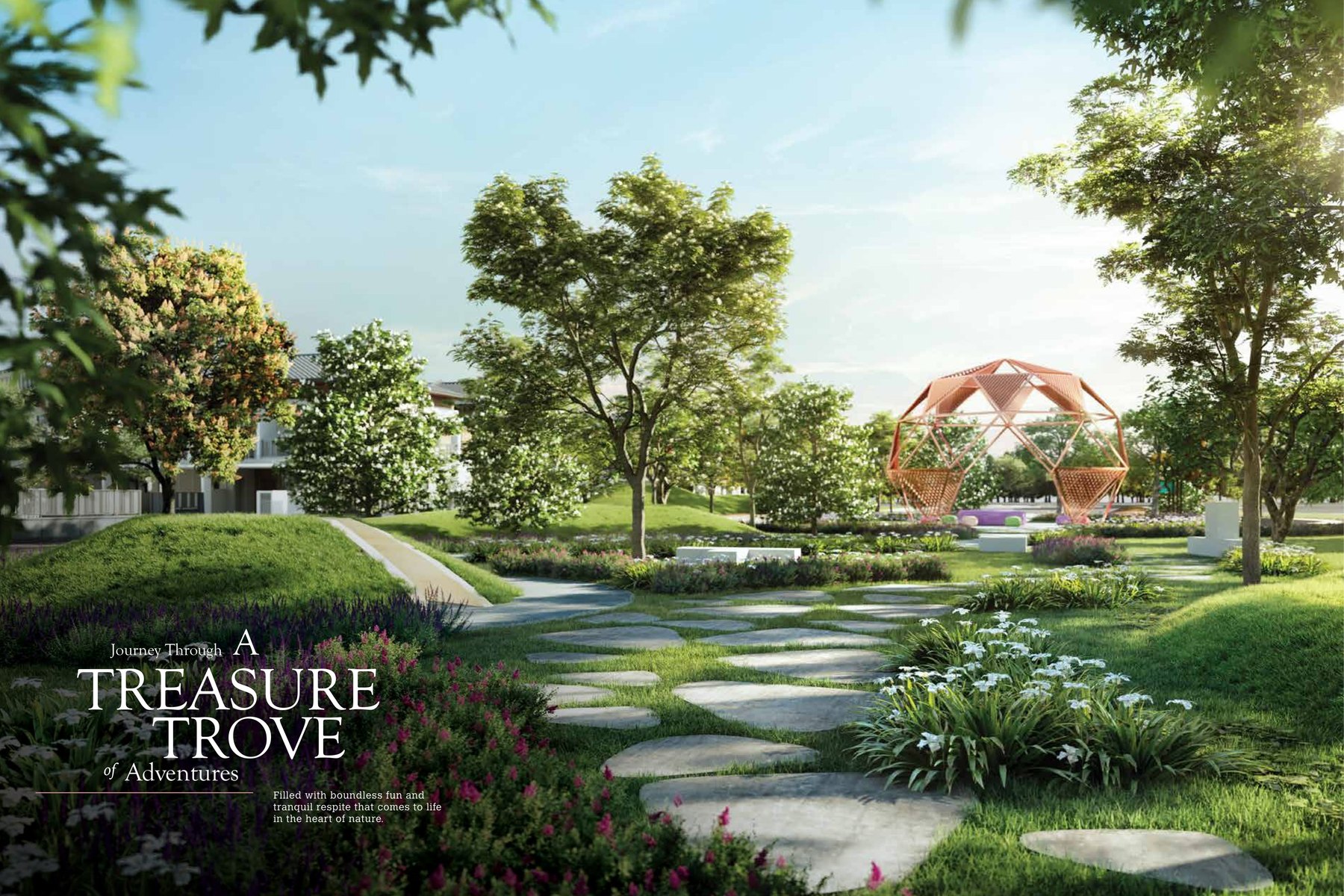 Landscaped park and water feature at Bandar Seri Coalfields