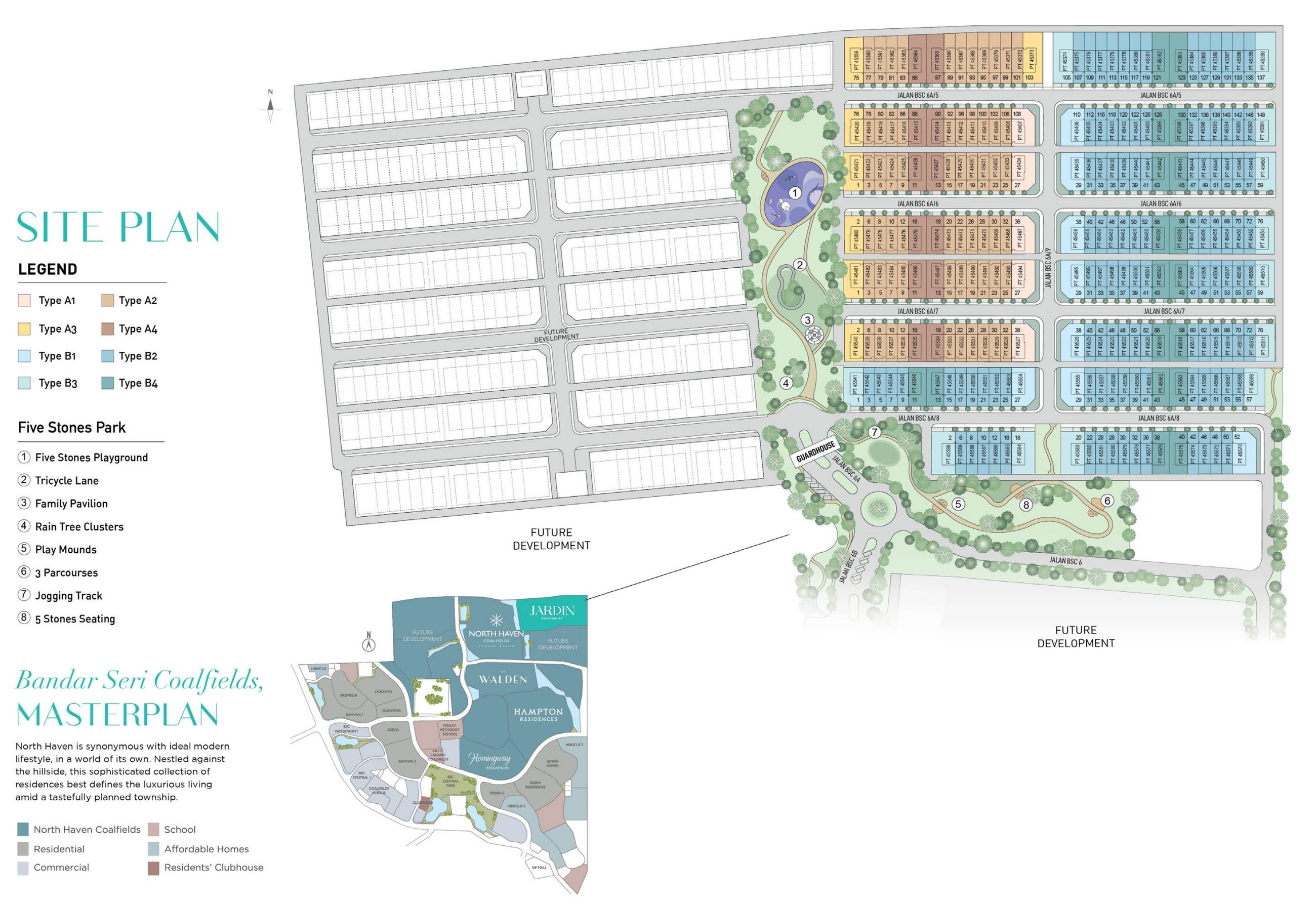 Site plan of Jardin Residences Phase 1 at Bandar Seri Coalfields