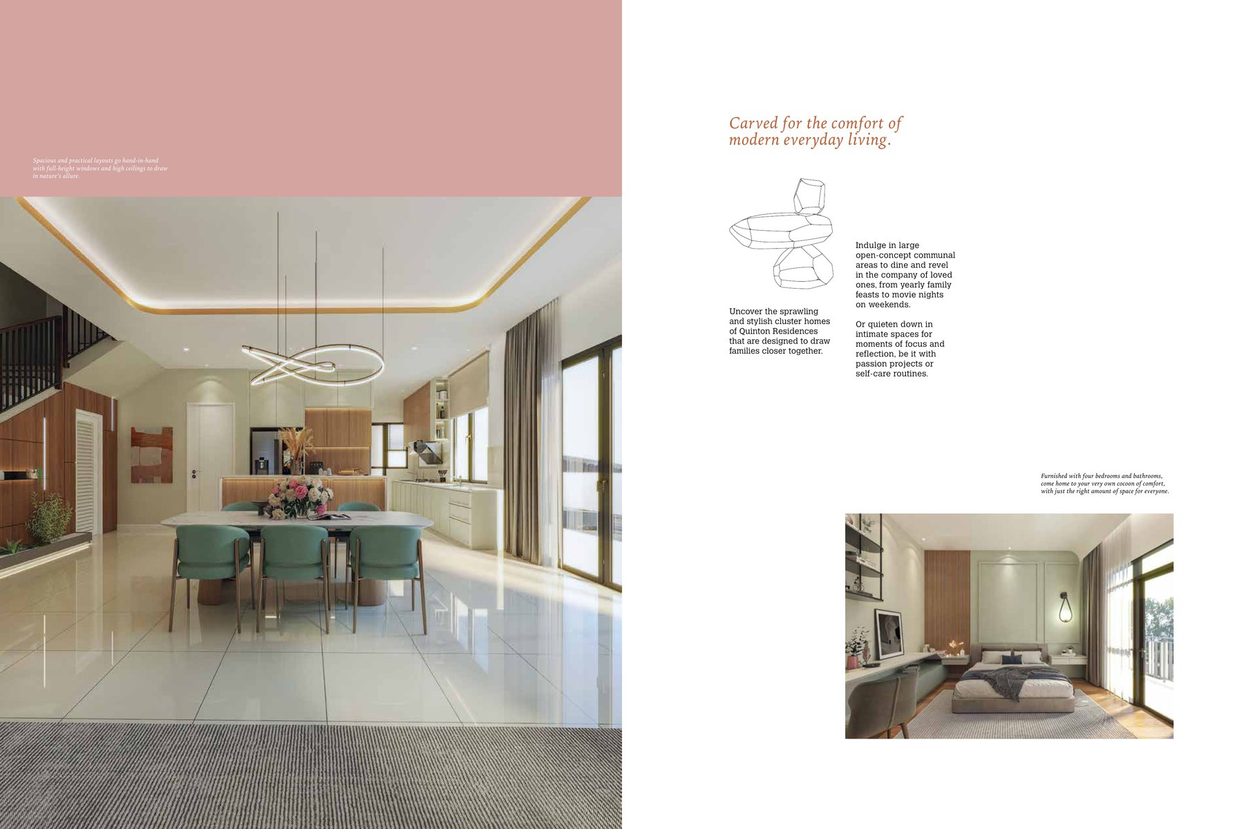 Living area in a Quinton Residences cluster home
