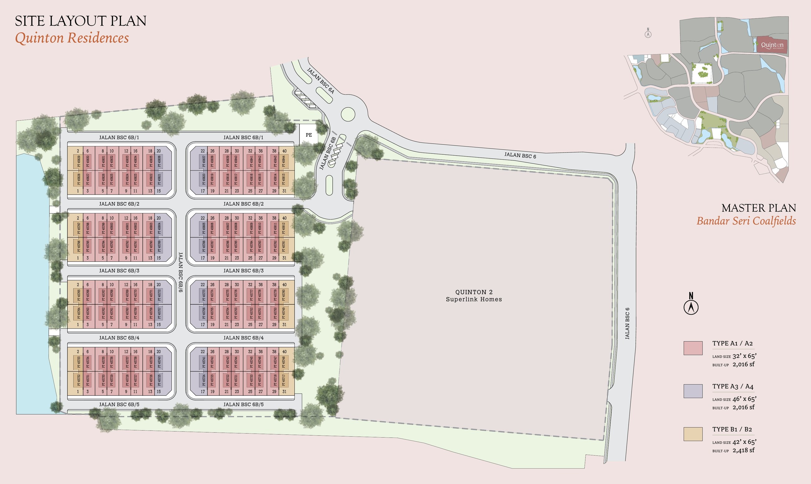 Site layout plan of Quinton Residences at Bandar Seri Coalfields