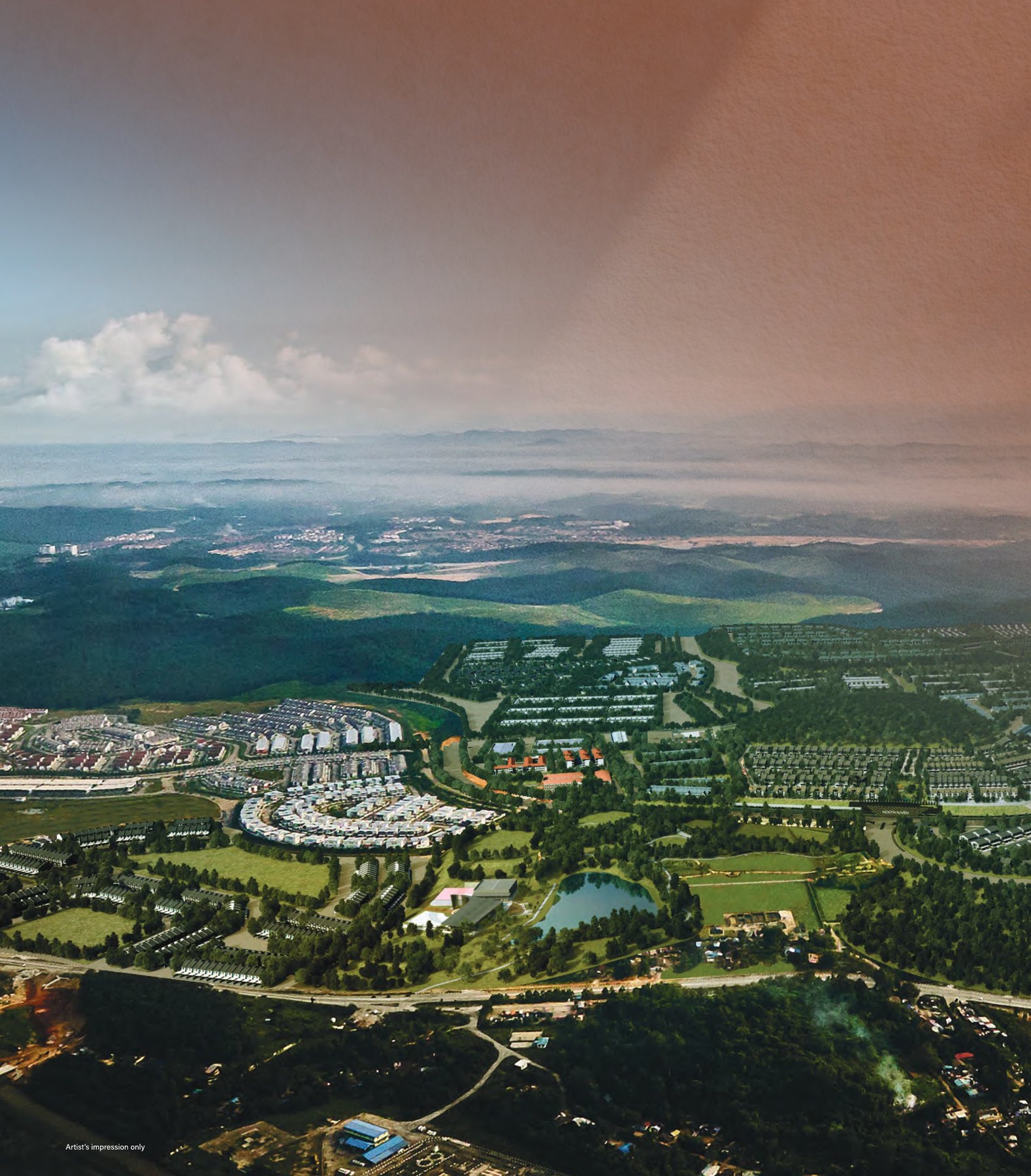 Bandar Seri Coalfields from the air, with the township centre BSC Central 1 serves