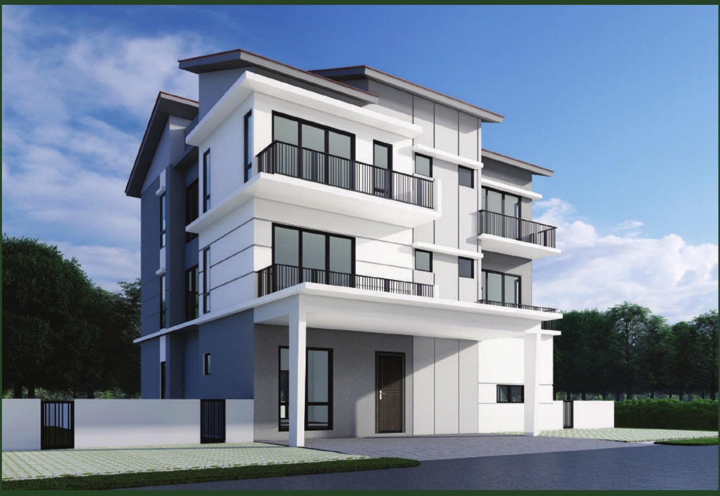 The three-storey bungalow at Daya Residence