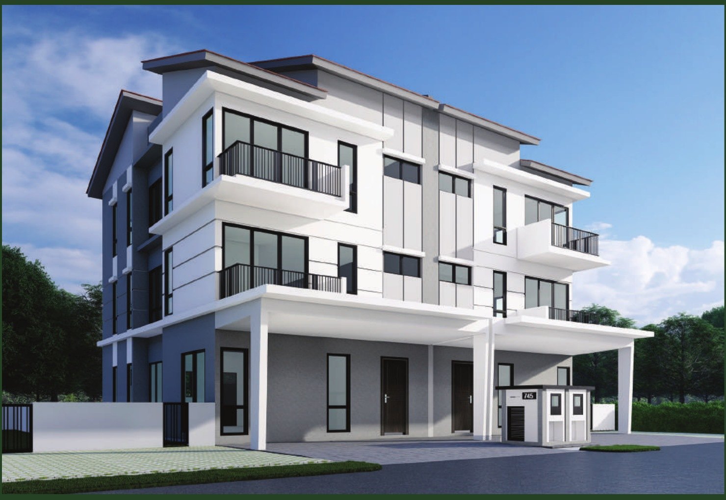 Three-storey semi-detached home at Daya Residence