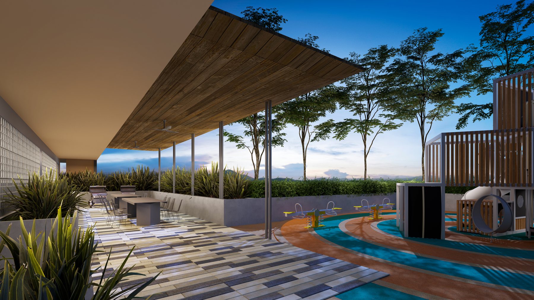 Harvest Pavilion and BBQ area at D'Evia Residences