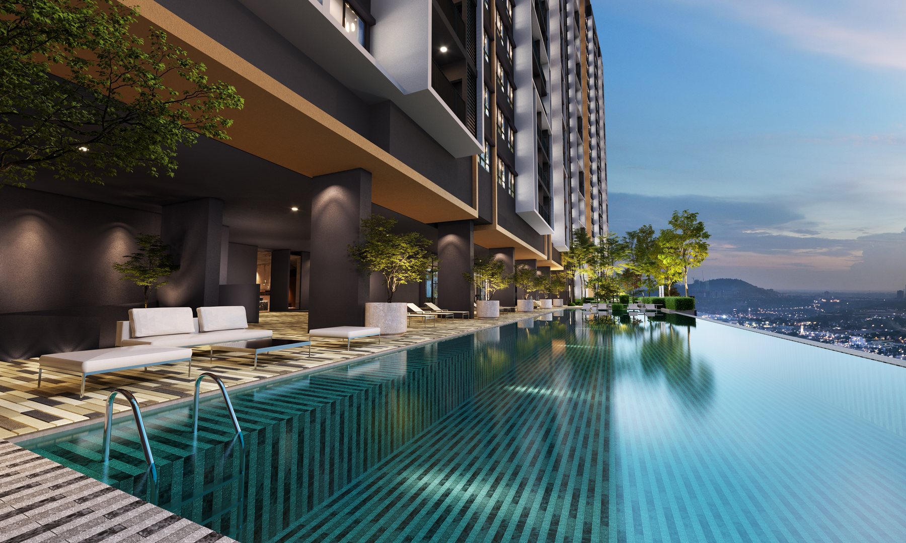 The Evia Pool on Level 9 at D'Evia Residences