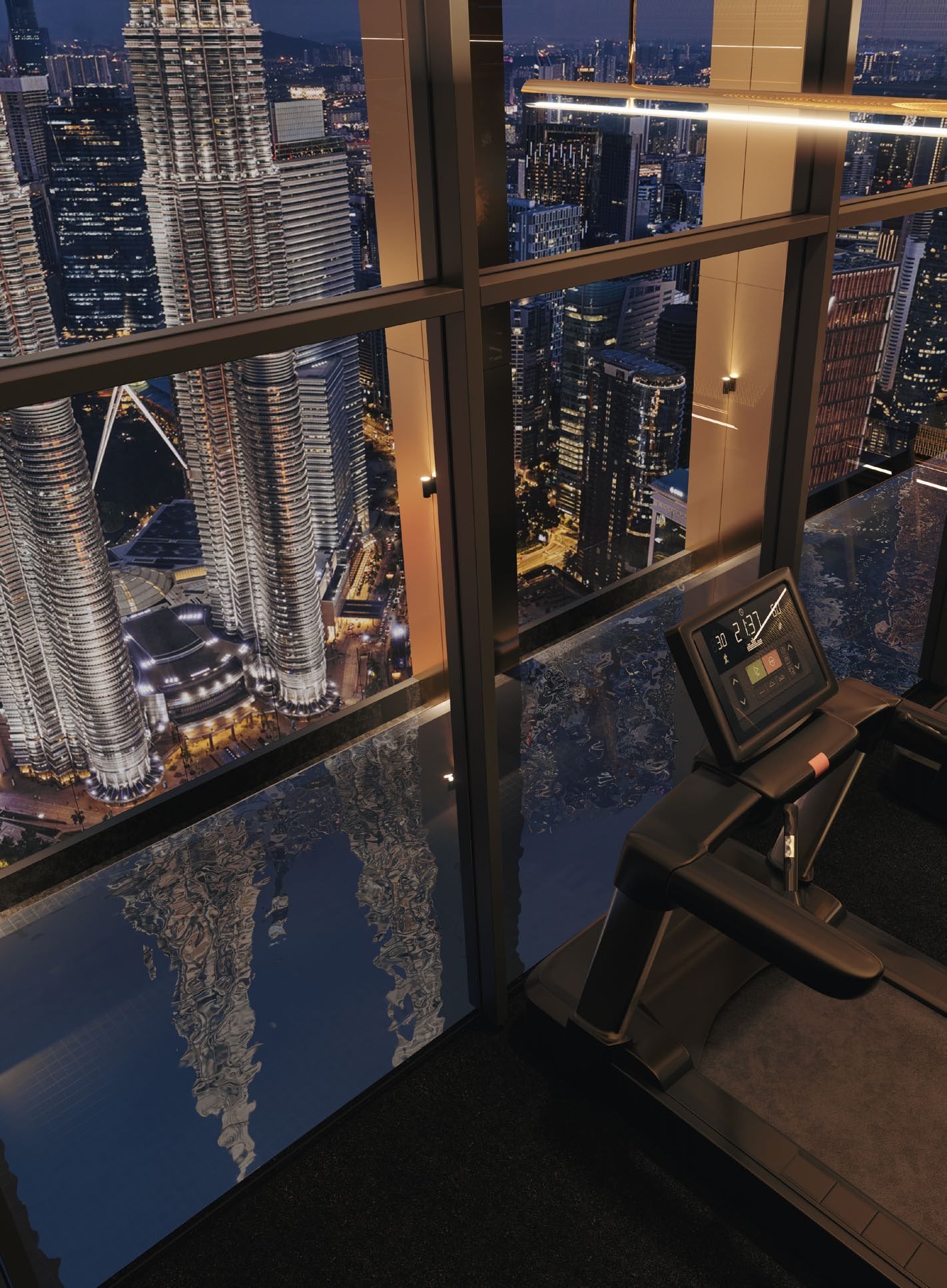 Gymnasium at Divine KLCC with a KLCC outlook