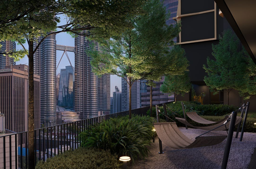 Terrace at Divine KLCC with a city outlook