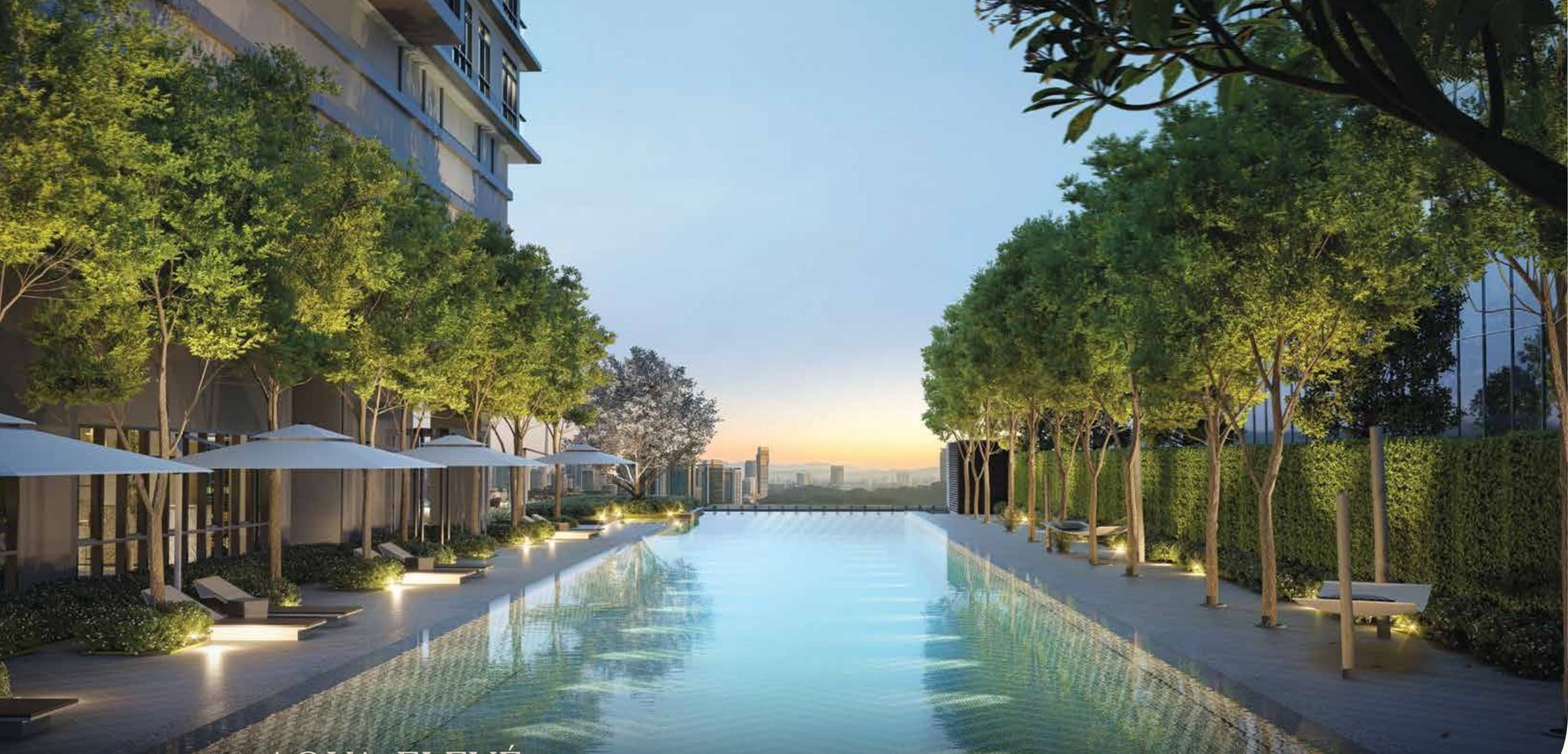 Aqua Elevé, the 50-metre infinity lap pool on Level 8