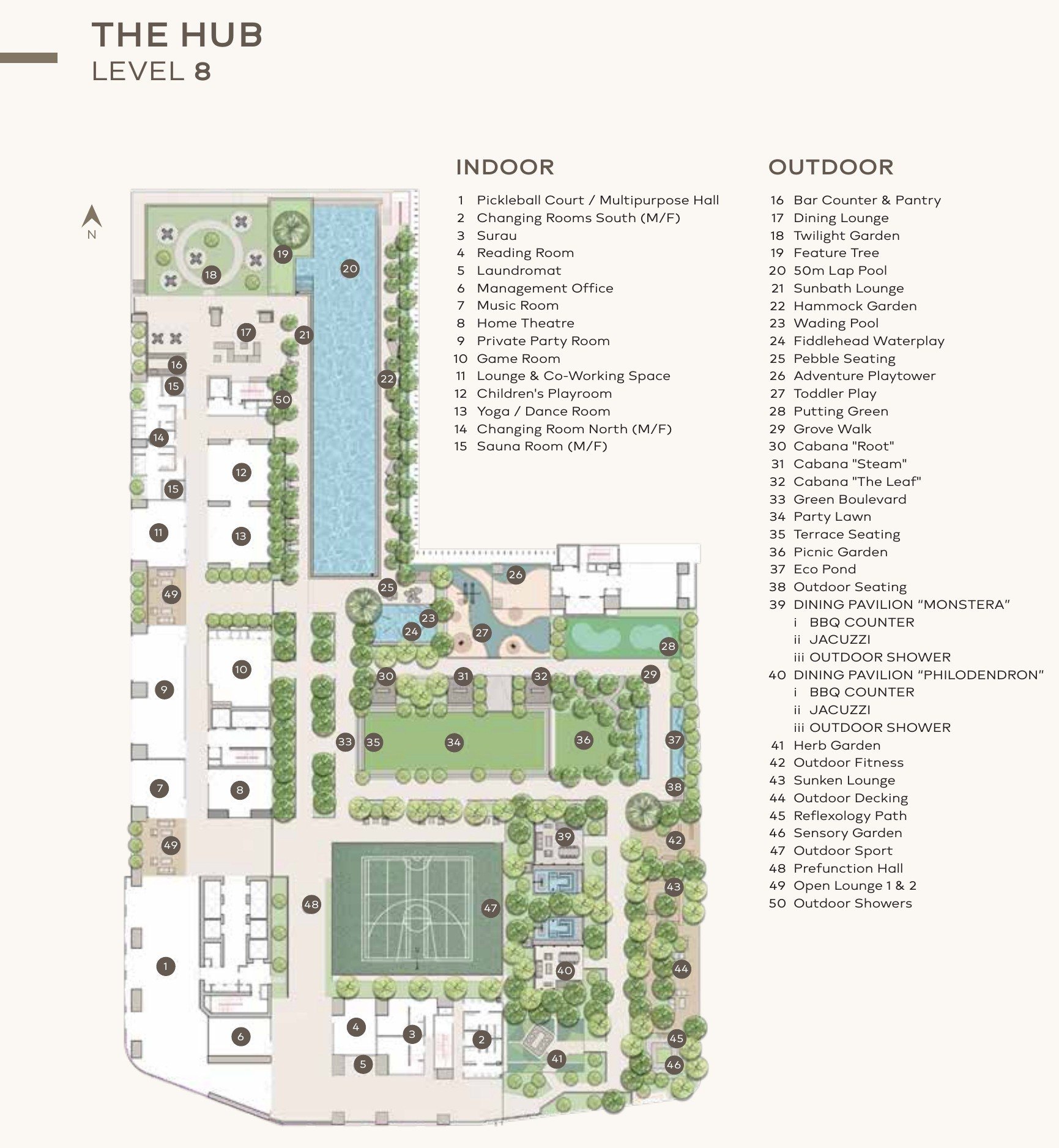 The Hub, the Level 8 facilities plan at Khaya Residences