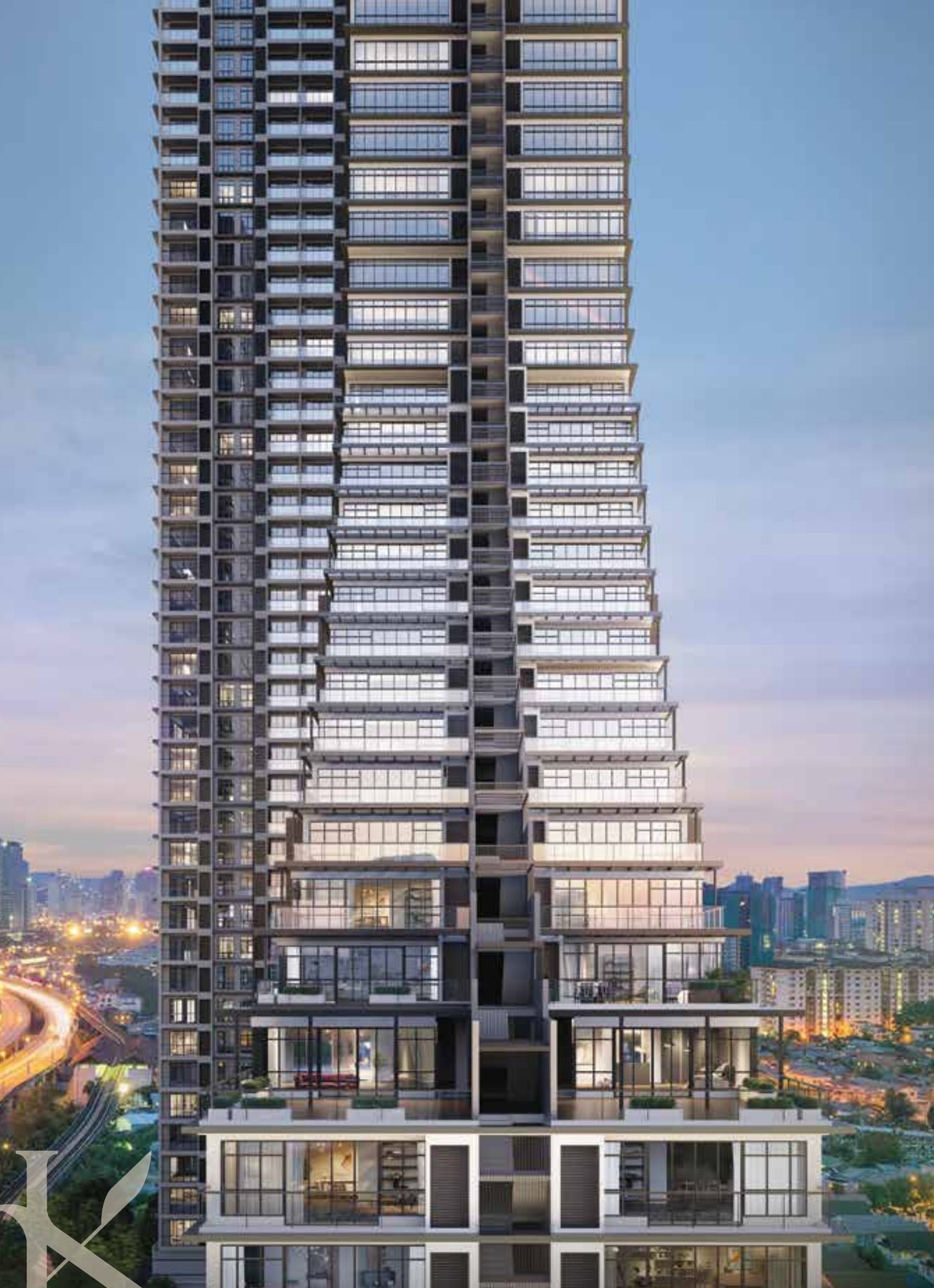 The Khaya Residences tower seen from Jalan Bangsar
