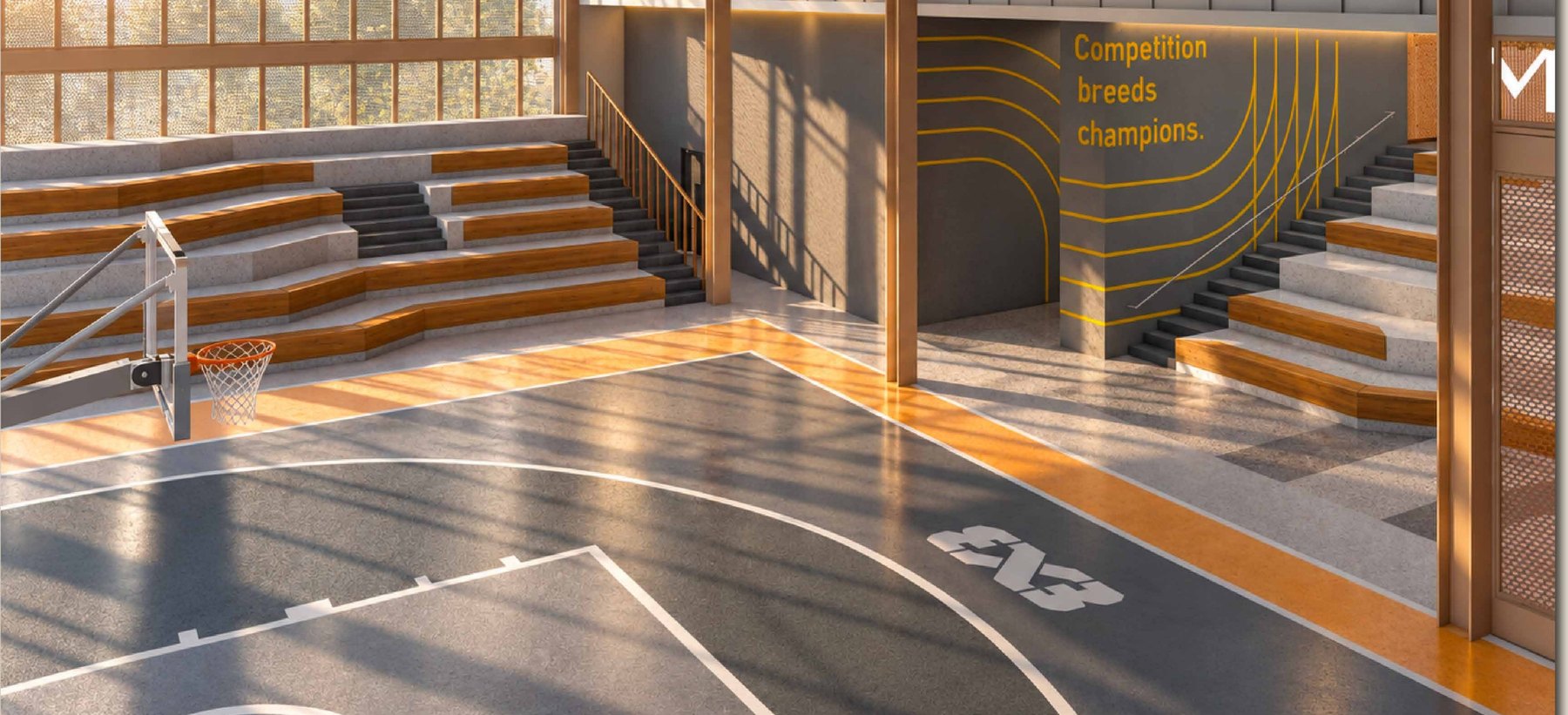 The MABA basketball court on Level 6