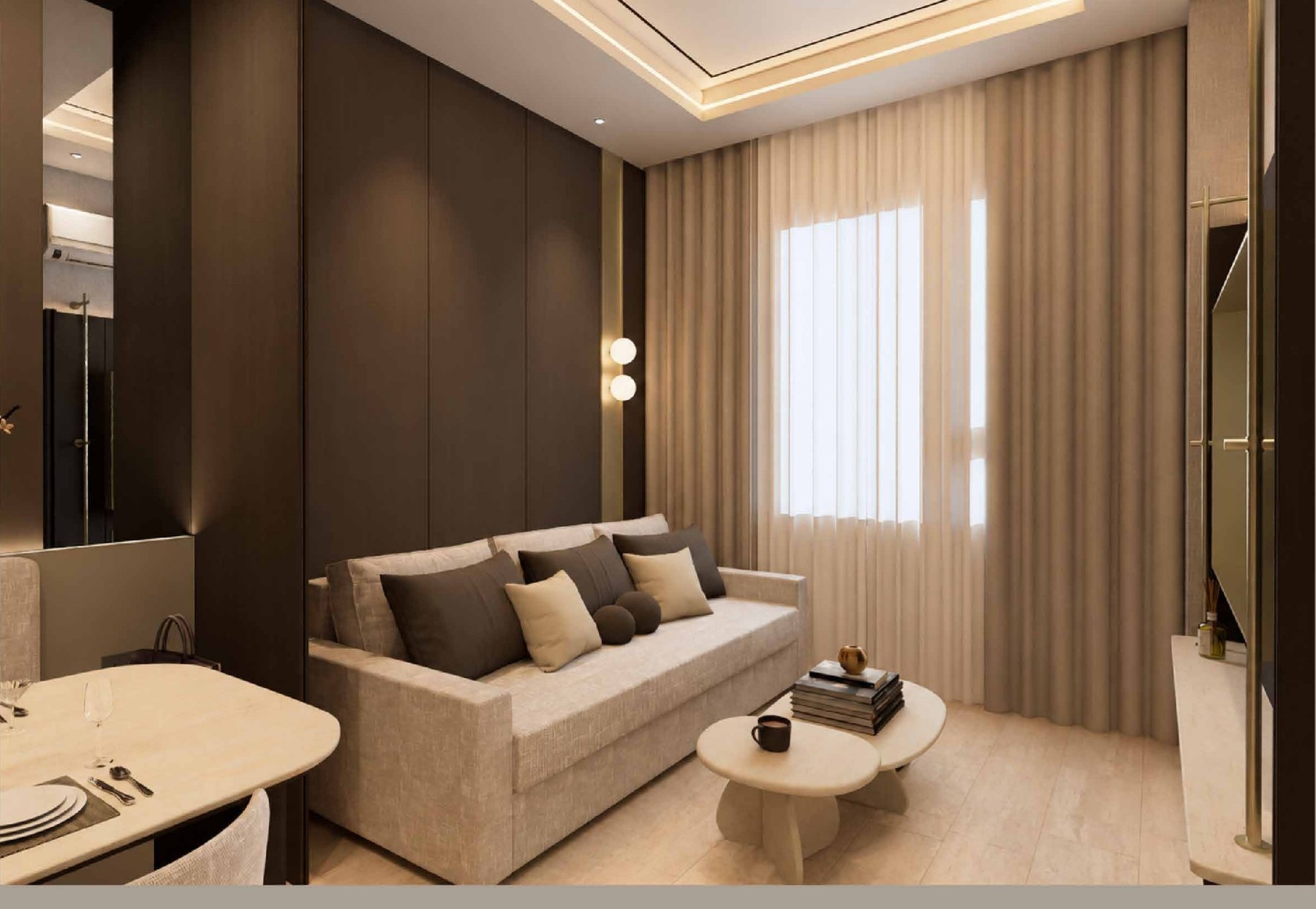 A furnished suite interior at MABA Suitez