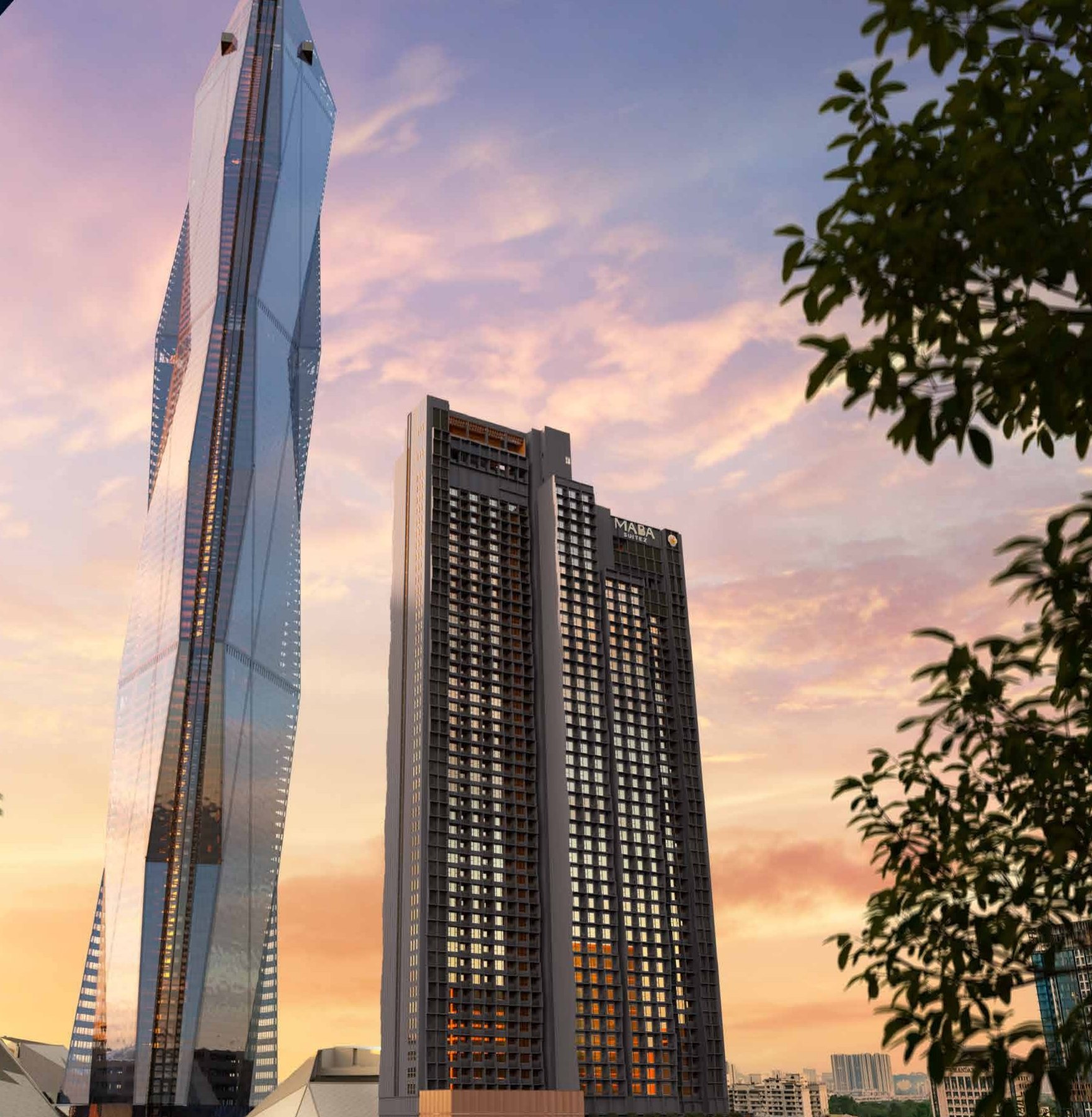 The MABA Suitez towers beside Menara Merdeka Maybank