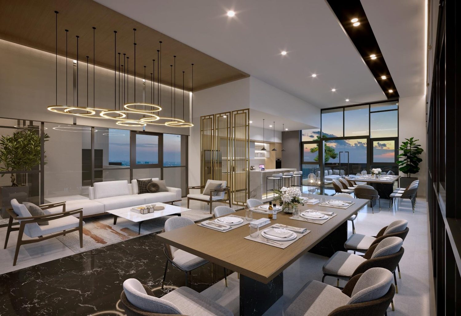Resident's sky lounge on the rooftop at OAKA Residences Bukit Jalil