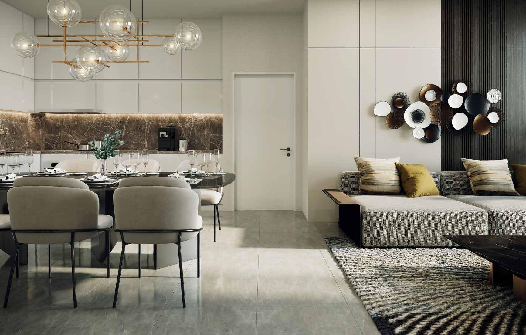 Living and dining interior at Jewel by Oxley KLCC
