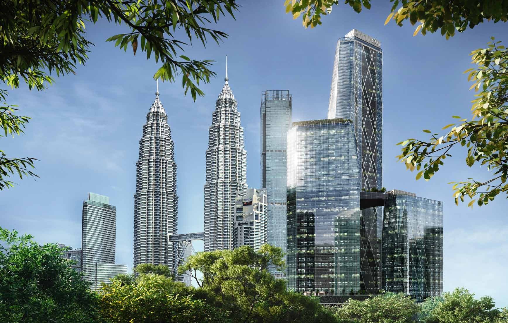 Jewel by Oxley KLCC, the 49-storey tower, seen from the KLCC Park