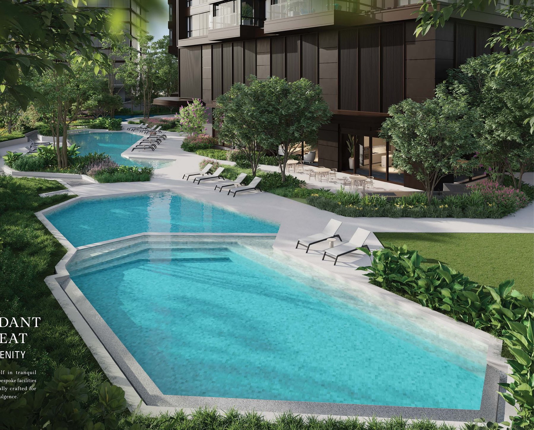 The leisure pool on The Courtyard at Level 6, Imperial Residences