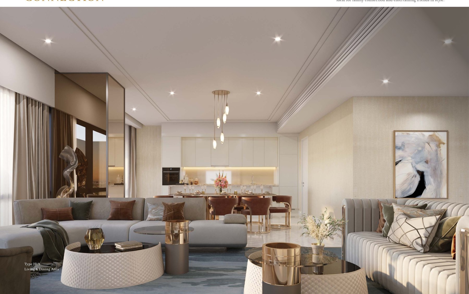 Living and dining area in an Imperial Residences apartment