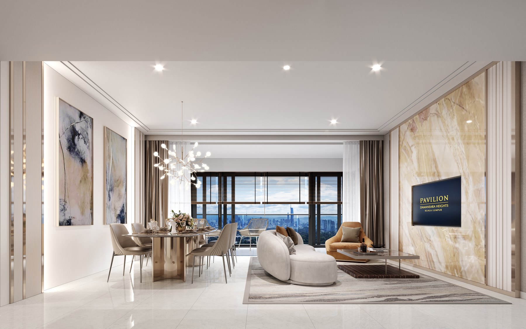 Living and dining in a Royal Suites Type M2