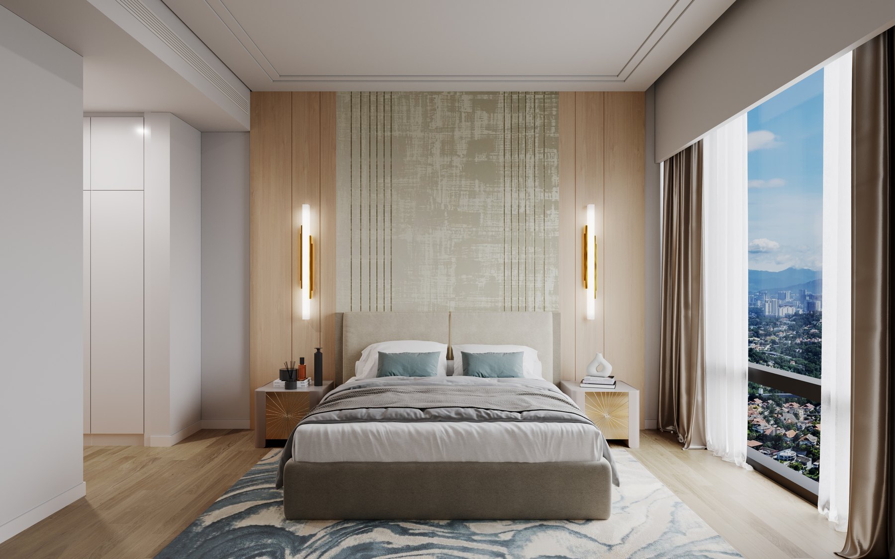 Master bedroom in a Royal Suites Type M2