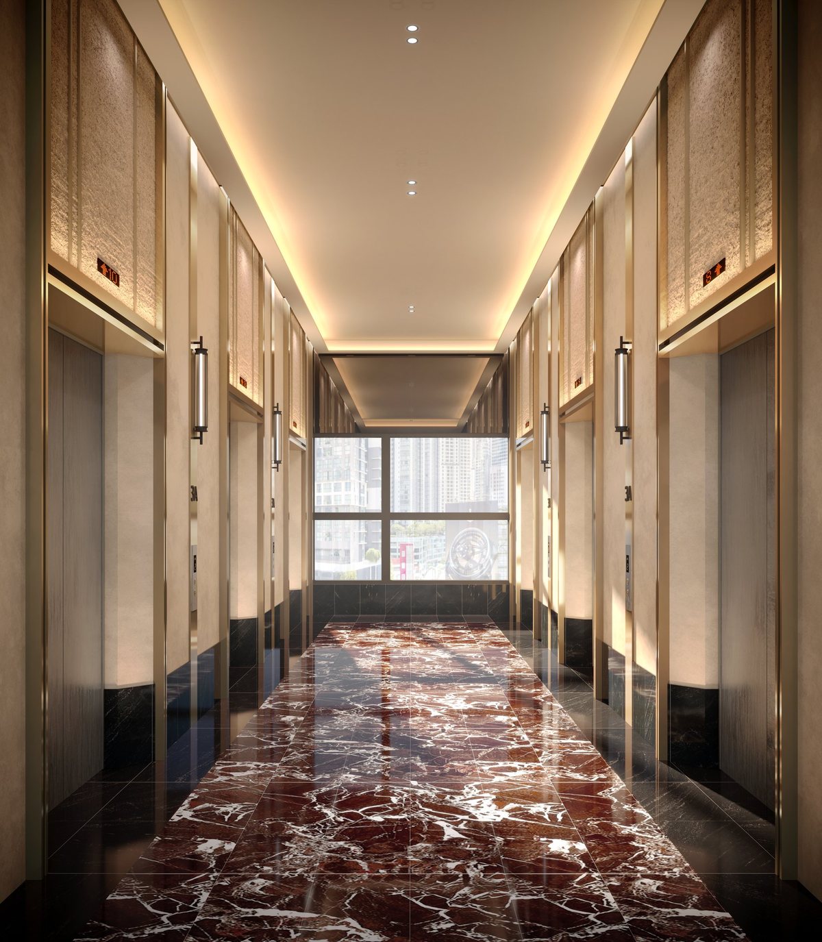 Lift lobby at Phoeniz Suites KL City Centre, artist's impression