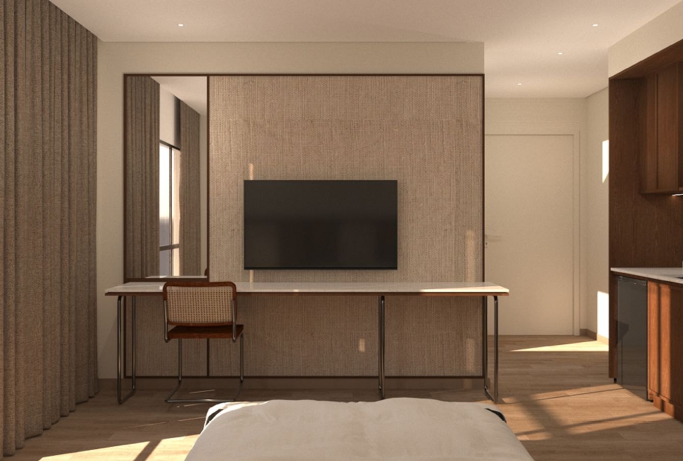 Interior of a dual-key suite at Phoeniz Suites KL City Centre, artist's impression
