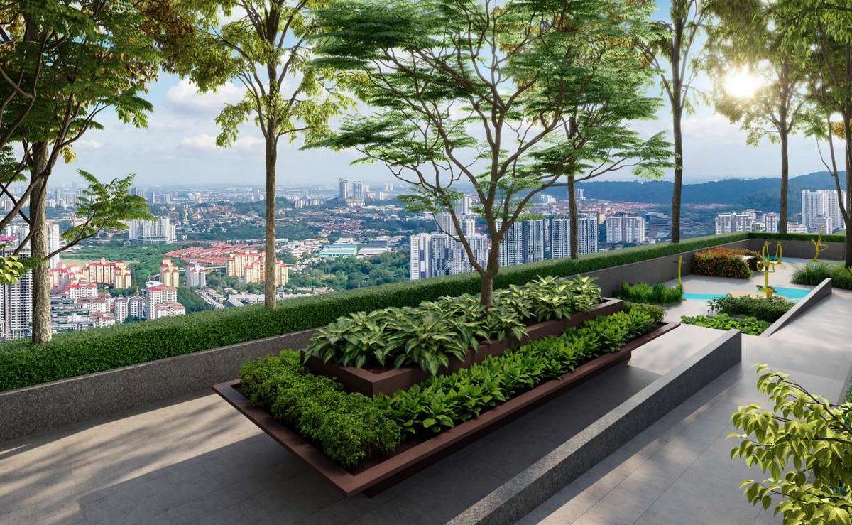 Green Terrace with city views at The Queenswoodz Bukit Jalil