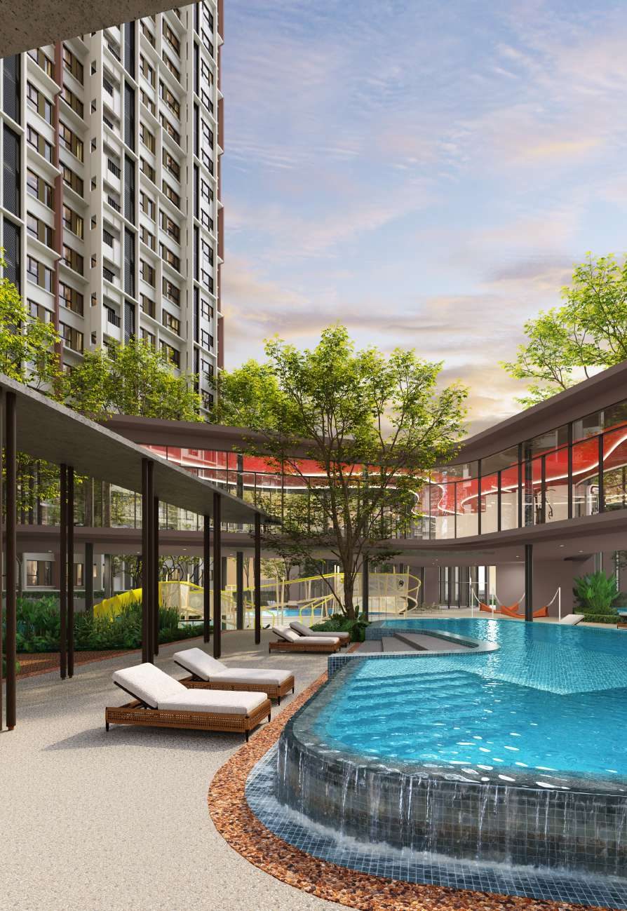Sun Deck and pool terrace at The Queenswoodz Bukit Jalil