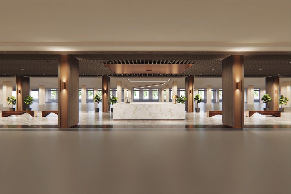 Grand lobby and concierge at Ren Residence