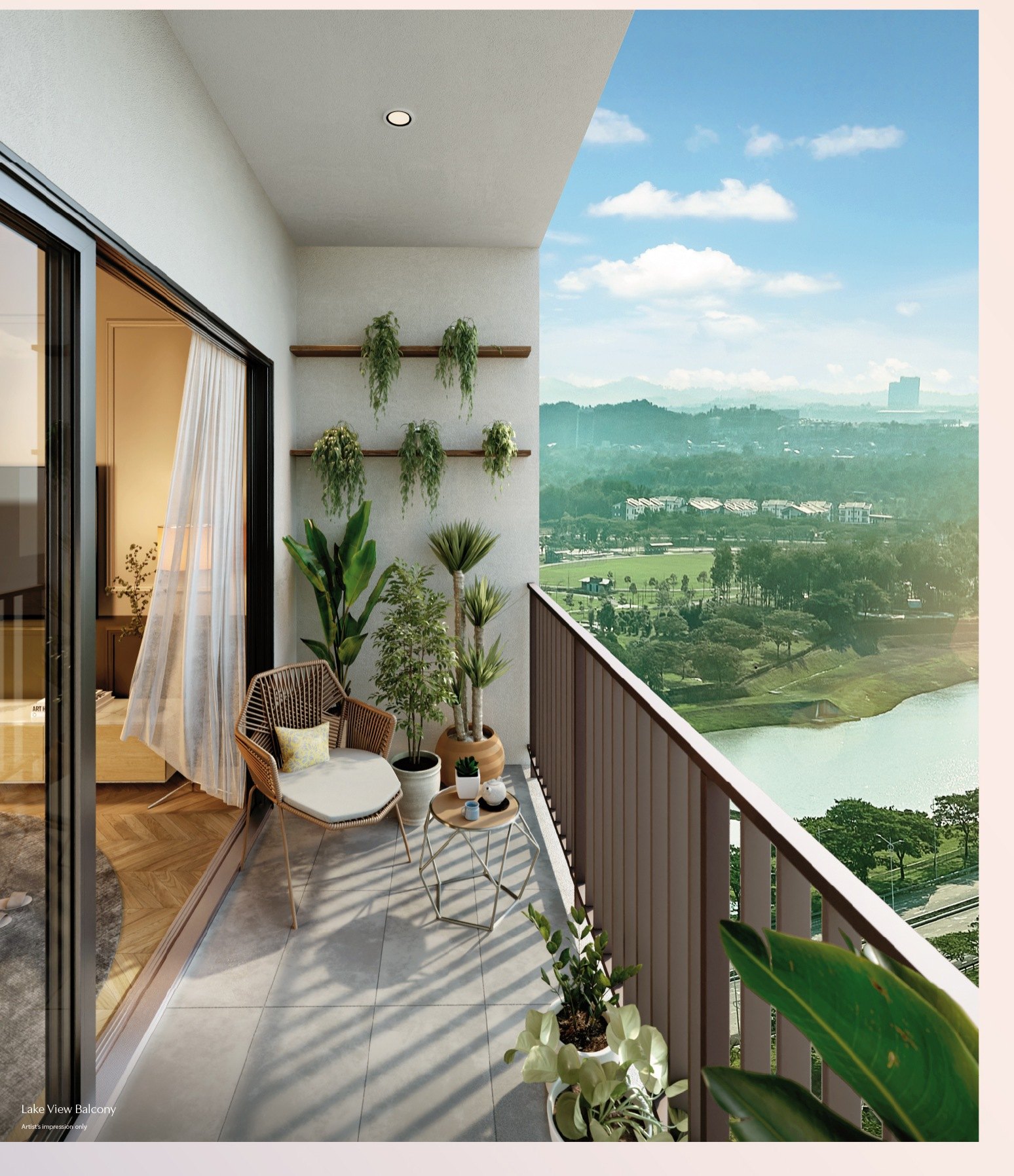 Lake view balcony at RIA Sunsuria