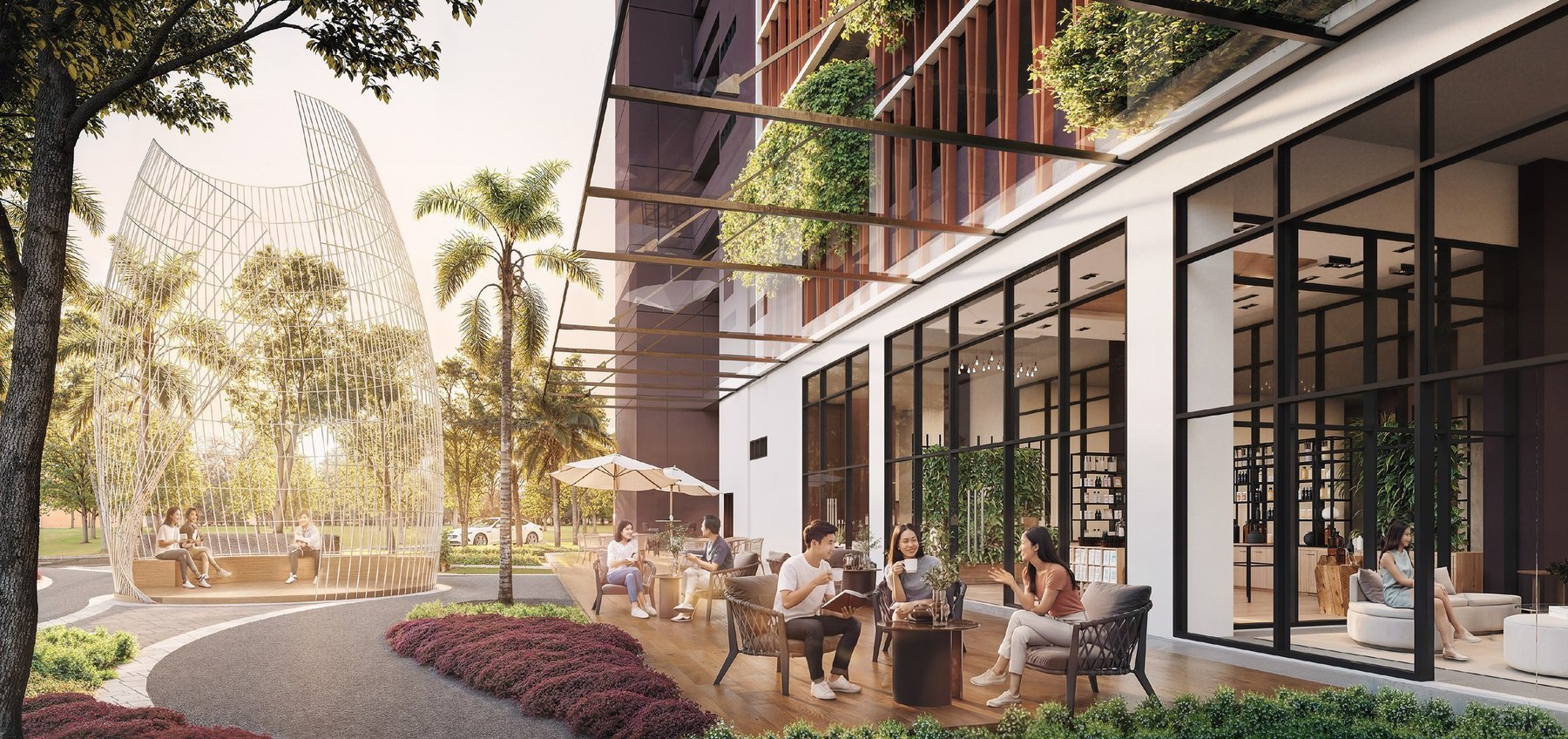 Alfresco seating lounge at Tagbay Suites