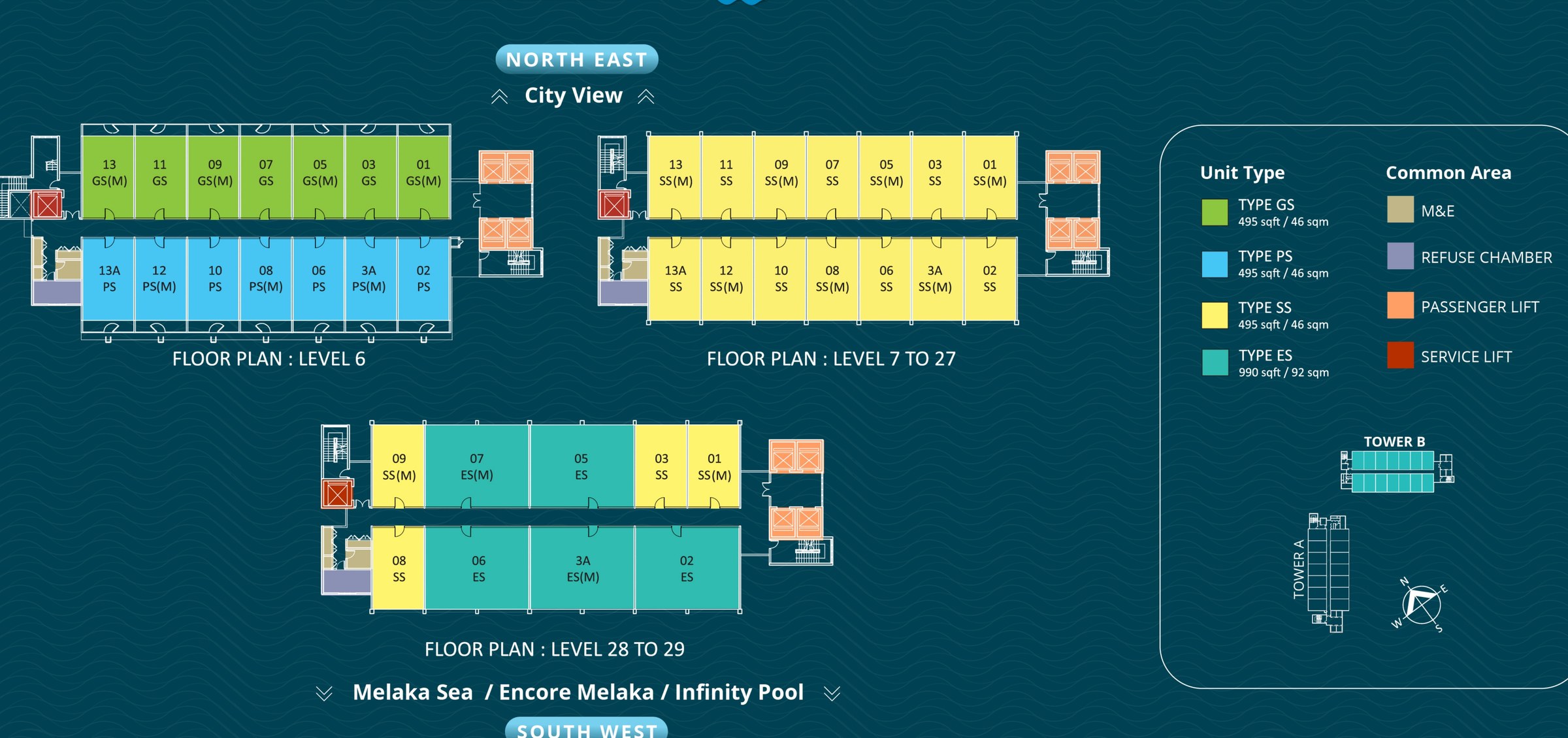 Tagbay Suites Tower B typical floor key plan